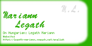 mariann legath business card